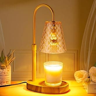 Candle Warmer Lamp with Timer - Adjustable Height Dimmable Warmer Candle Lamps Candle Warmer Lamp Wax Melt Warmer with 2Bulbs for Women Christmas Birthday Gifts