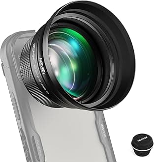 HD 85mm Telephoto Phone Lens Only for 17mm Thread Backplate, 2.5X Magnification Compatible with SmallRig Phone Cage Case for iPhone Samsung with 17mm Lens Adapter & Lens Hood, LS-59