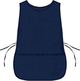 DALIX Cobbler Apron 2 Pockets Smock Chef 28.5" x 18.5" Poly Cotton Navy Blue