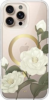 LONLI Hue - Magnetic Case for iPhone 16 Pro Max - [Compatible with Magsafe] - [360° Shock-Absorbent Bumper] - [Cute and Unique Phone Cover for Girls and Women] - Camellia