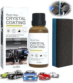 KIRMIT Crystal Coating for Car and Bike Plastic Parts | 30ml PVC Restorer for Revitalizing Coating Agent | automotive Dashboard Plastic Crystal Coating Cleaner Polish Shining (pack of 1)