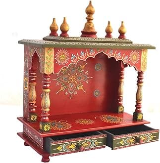 Kamdhenu art and craft Wooden Temple/Home Temple/Pooja Mandir/Pooja Mandap/Temple