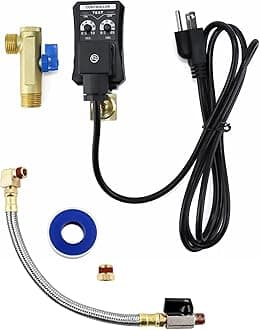 QWORK Automatic Timed Condensate Drain Valve 1/2" NPT Inlet 1/4" Outlet – Programmable Electric Air Drain for Compressor Tanks, Dryers & Filters