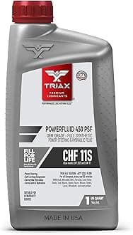 TRIAX Powerfluid 450 Full Synthetic Power Steering Fluid, Lifetime Fill, CHF 11S, CHF 202, CHF 7.1 for All European Cars, OEM Grade, Hydro-Pneumatic Suspension (1 Quart)