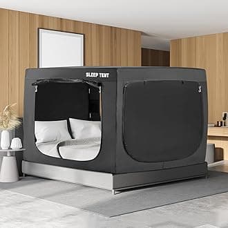 BORNA Bed Tent Bed Canopy King Size for Adult and Kids,Portable Sleeping Tents Dream Tents Indoor for Kids and Adult, Breathable Privacy Space on Bed with Three Doors (Mattress Not Included)…