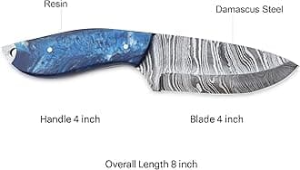 GLADIUS CRAFTS | Viking Heritage Skinner Knife – Expertly Crafted with Damascus steel for Precision Hunting and Field Dressing: Embrace the Timeless Elegance of Craftsmanship with this Razor-Sharp