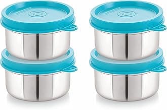 Flex Stainless Steel Containers Size Deep 150ml x 4 (Turquoise)