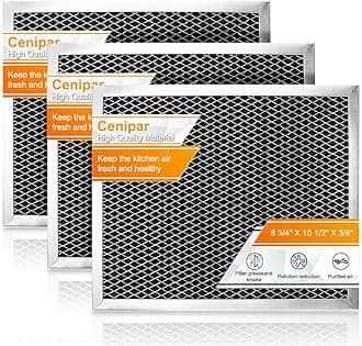 Cenipar 97007696 Range Hood Filter Charcoal Odour Filter for Range vent hood (8 3/4" X 10 1/2" X 3/8")-3 Pack