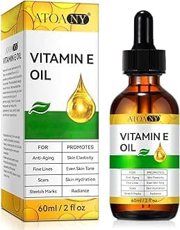 Organic Vitamin E Oil for Cosmetics 75,000 IU 60 ml - 100% Pure Vitamin E Oil for Skin, Face, Hair, Body - Natural Antioxidant Against Dryness, Wrinkles, Scars and Stretch Marks