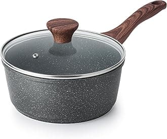 SENSARTE Nonstick Sauce Pan with Lid, 2.5QT Medium Sauce Pot with Swiss Granite Coating, Stay-cool Handle, Multipurpose Handy Little Saucepan, Induction Capable, PFOA Free