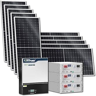 ExpertPower 15KWH 5400W 48V Solar Power System Kit | LiFePO4 48V 300Ah Battery, 5400W Solar Panels, 6.5KW Hybrid Solar Inverter, 120A MPPT Controller | Off Grid, Residential, Home, Cabin, Back Up