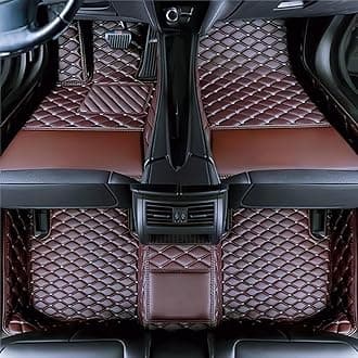 Custom Luxury Car Floor Mats Suitable for All Sedans, Sports Cars,SUV, Business Vehicles, Trucks, Waterproof and Anti Slip Fully Covered Leather Floor Mats (Dark Brown)
