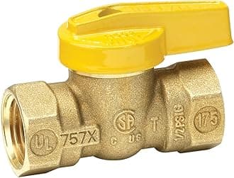 Homewerks VGV1LHB2B Premium Gas Ball Valve x Female Thread, 0.375-Inch, Brass