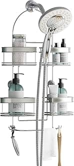 Zenna Home, Stainless Steel Rust-Resistant Expandable Hanging Shower Caddy
