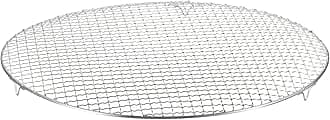 HARFINGTON Round Cooking Rack 17.7-inch 201 Stainless Steel Cross Wire Barbecue Grill Net with 20mm Legs for Cooking Baking Steaming BBQ