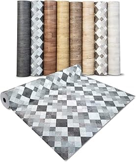 casa pura Mosaic Effect Vinyl – Flooring | PVC Decking Roll | Non-Slip Laminate Surface | Floor Covering – Laminate Floor Covering - Mosaic Effect Aqua - 100x900 cm