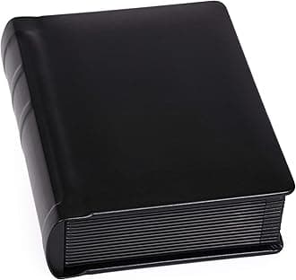 Professional Leatherette Bound Photo Album for Weddings and Special Occasions 5x7 (15 Page), Black/Black