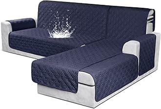 VANSOFY Sectional Couch Covers 100% Waterproof L Shaped Sofa Slipcover 3pcs Reversible Chaise Lounge Cover for Sectional Sofa Furniture Protector Cover for Pets Dog Cat(Small,Dark Blue2)