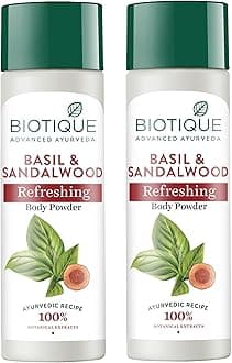 Biotique Bio Basil and Sandalwood Refreshing Body Powder (150g) - Pack of 2