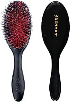 Style & Shine Smoother Hairbrush with Soft Nylon Quill Boar Bristles - For Smoothing, Detangling, Straightening Hair – D81S Small Black