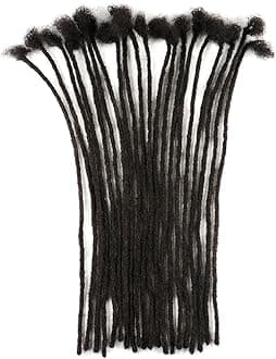 0.2cm Thickness 100% Human Hair Dreadlock Extensions for Men/Women 14 Inch 10 Strands Full Handmade Can be Dyed and Bleached Permanent Loc Extensions Human Hair Natural Black