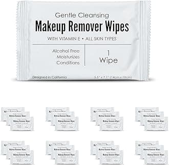 World Amenities - Bulk Makeup Remover Wipes | 500 Count| Individually Wrapped, Gentle Cleansing, Alcohol Free - All Skin Types - Vitamin E - 100% Recyclable, Hotel Travel Size Toiletries