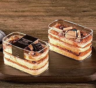 10pcs Disposable Plastic Transparent Dessert Container Fruit Ice Cream Holder Cookie Boxes Mille Crepe Cake Packaging Box