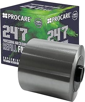 24 * 7 Silver Foil Refill (120mm x 450m) - Refill Roll of Silver Foil Compatible with Procare 24 * 7 Dispenser, Superwide Hair Foils for Highlights & Colouring Techniques