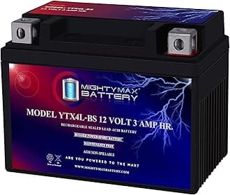 Mighty Max Battery YTX4L-BS SLA Battery Replacement for Honda 125 MSX125 Grom 14-19