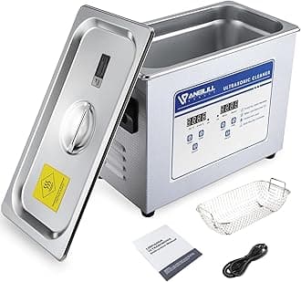 Anbull 4.5L/1.2Gal 180W Professional Ultrasonic Cleaner Machine with 304 Stainless Steel and Digital Timer Heater for Jewelry Watch Coin Glass Circuit Board Small Parts