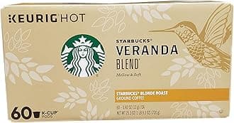 Starbucks Coffee K-Cup Pods, Veranda Blend Coffee, Blonde Roast 100% Arabica Coffee, Keurig Genuine K-Cup Pods, 10 CT K-Cup Pods Per Box (Pack of 6 Boxes)