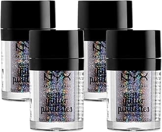 NYX PROFESSIONAL MAKEUPFace and Body Glitter, Metallic Glitter, Style Star (Pack of 4)