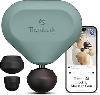 - TheraGun Mini (2nd Generation) by Therabody - Handheld Electric Massage Gun - Compact Deep Tissue Treatment for Any Athlete On The Go - Portable Percussion Massager with QuietForce Technology (Green)