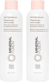 Mineral Fusion Nail Polish Remover - Acetone-Free Nail Care with Natural Solvents - Non Drying Liquid Formula - 6 fl oz, Pack of 2