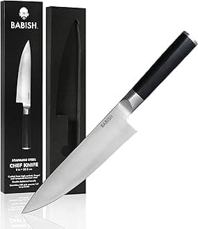 Babish 8-Inch Chef Knife – High-Carbon German 1.4116 Steel Kitchen Knife – Professional Cutlery for Precise Slicing and Chopping