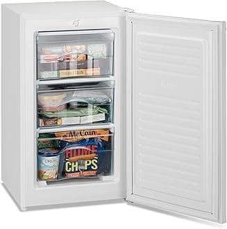 ICEKING RZ109EW Freestanding Undercounter Freezer, 60L Capacity, White, 4 Star Freezing, Adjustable Thermostat, Energy Efficient, Quiet Operation – Ideal for Kitchen or Utility Room