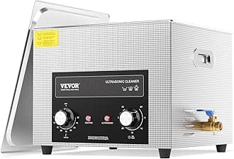 15L Sonic Cleaner with Heater Timer & Basket, Professional Digital Sonic Cavitation Machine, 360W Cleaning Machine for Lab Tools, Metal Parts, Carburetor, Brass, Auto Parts, Engine Parts