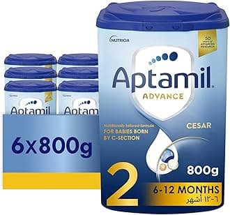 Aptamil Advance Cesar 2 Follow-On Formula Milk From 6-12 Months, For C-Section Born Babies, Easy To Use Pack, 800g - Pack of 6