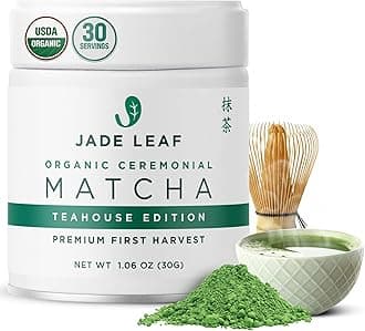 Organic Ceremonial Grade Green Tea Powder - Authentic Japanese Origin - Teahouse Edition Premium First Harvest (1.06 Ounce)