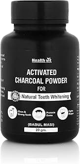 HealthVit Activated Charcoal Powder for Natural Teeth Whitening - 20 g