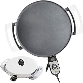Addis Griddle (Mitad/Mogogo) –16 inch Digital Electric Griddle for Injera, Lefse, Pancake – Even Heat Distribution