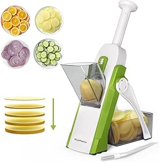 Safe Mandoline Slicer for Kitchen, Potato Slicer for Chips, Vegetable & Food Cutter,Thickness Adjustable 0.1-8 mm, Kitchen Faster Slice Artifact (Only Slicer)