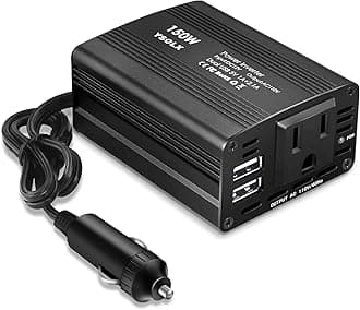 YSOLXBuywhat 150W Power Inverter DC 12V to 110V AC Converter Car Plug Adapter Outlet Charger for Laptop Computer