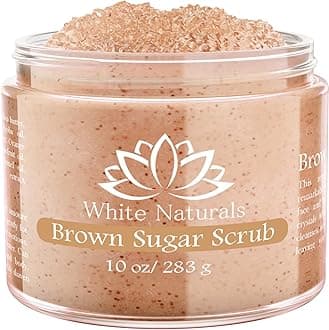 Pure Brown Sugar Scrub, Gentle Exfoliating Natural Body Scrub, Revitalizing Face & Lips Scrubber For Women With Moisturizing Shea Butter & Organic Oils, Cellulite & Stretch Mark Remover Best Gift Idea