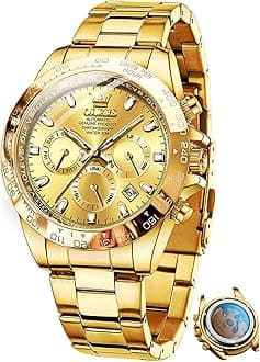 - Automatic Gold Watches for Men Luxury Classic Stainless Steel Calendar Luminous Waterproof Watches for Men