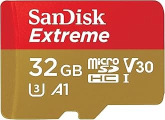 32GB Extreme microSDHC UHS-I Memory Card with Adapter - Up to 100MB/s, C10, U3, V30, 4K, A1, Micro SD - SDSQXAF-032G-GN6MA