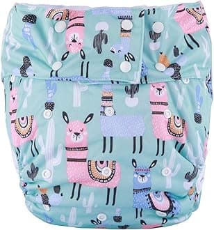 Teen Adult Cloth Diaper Nappy Reusable Washable for Disability (Blue Lamas)