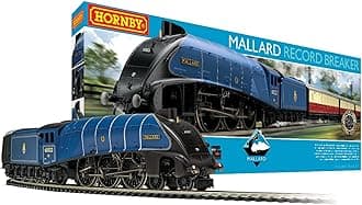 R1282M Mallard Record Breaker Train Set - Analogue OO Gauge Model Railway, Includes: 1x Steam Locomotive, 3x Coaches & Track - Starter Electric Model Train Sets - 1:76 Scale