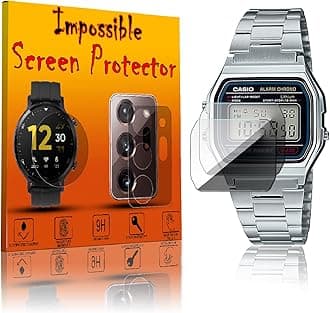 FCS Tpu (Pack Of 3 Screen Guard For Casio Vintage A168Wgg-1Bdf-D182 Smartwatch Screen Protector|0.33Mm Anti Shock Screen Protector For Casio Vintage D182 Screen Guard (Casio-Vintage-D182)