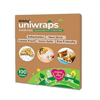 Food Wrapping Paper Sheets | Wrap Roti, Parantha, Sandwich, Burger & More! Keep Food Safe & Fresh | 10x12 Inches, Pack of 100 Sheets